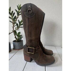 Born Loreza western tall leather boots harness buckle 6